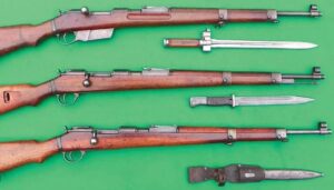 Сверху вниз: Puska 35.M, Karabiner 98/40 и Puska 43.M.